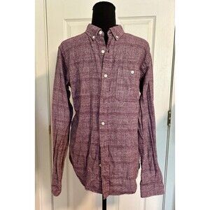 Ezekiel Shirt Mens Size Small Maroon Flannel Long Sleeve Button Up Pockets Soft!